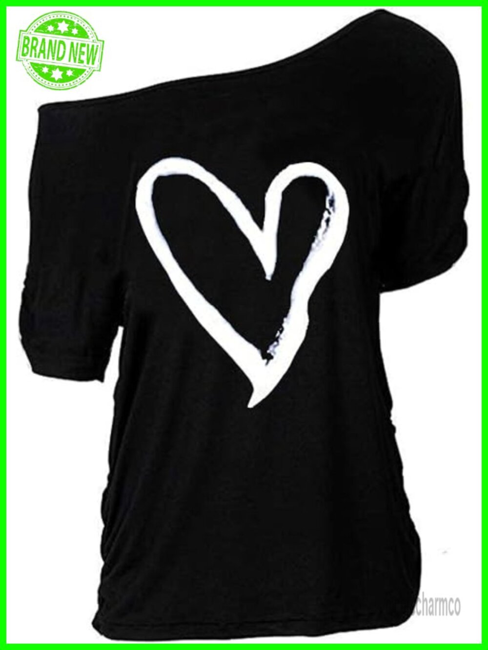 Plus Size Off Shoulder Lips Print Cap Sleeve T-Shirt Top